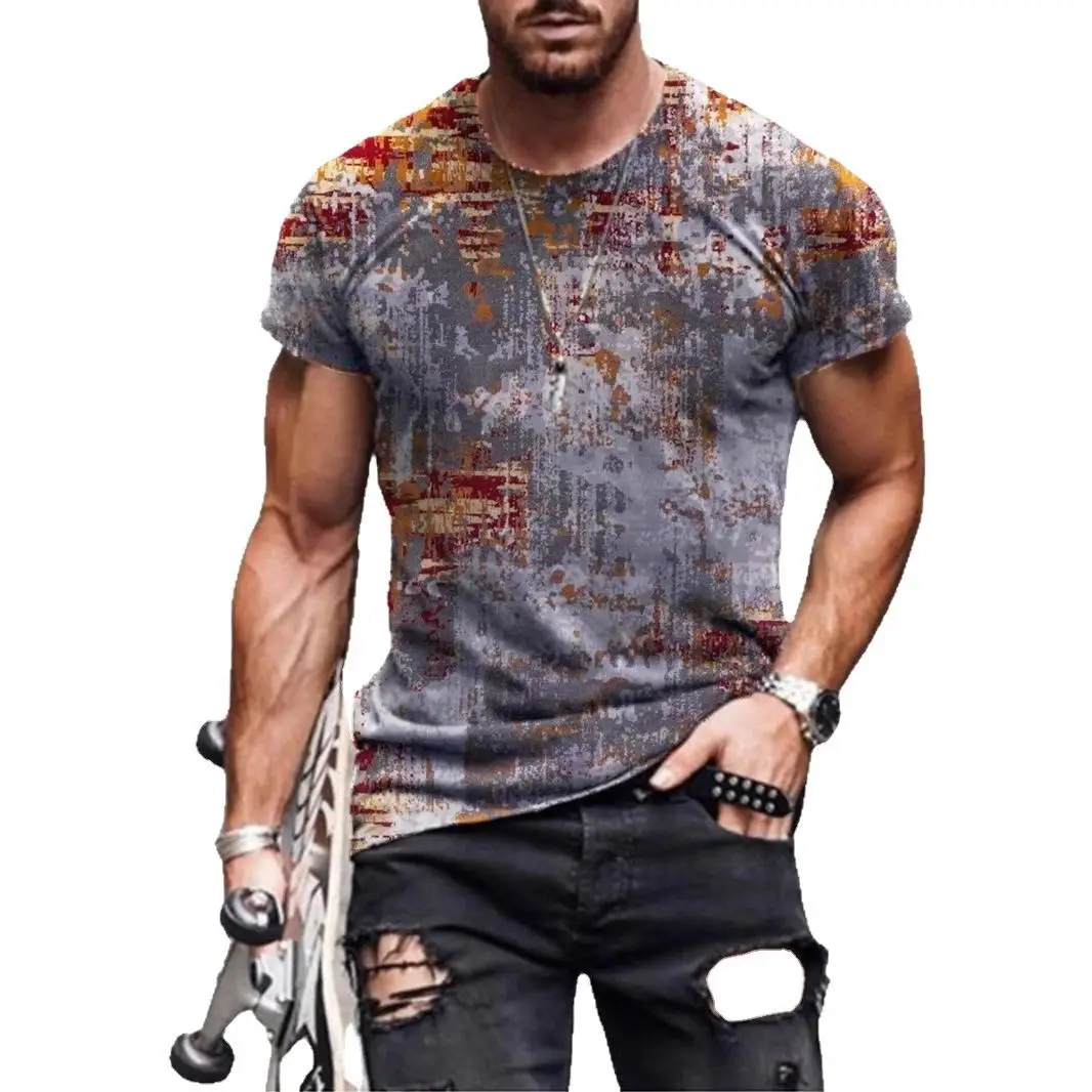 2025 Men's Abstract Printed T-Shirt Street Casual Wear