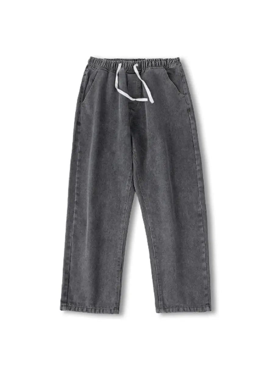 Men Wide Leg Drawstring Jeans Casual Summer Pants - Image 15