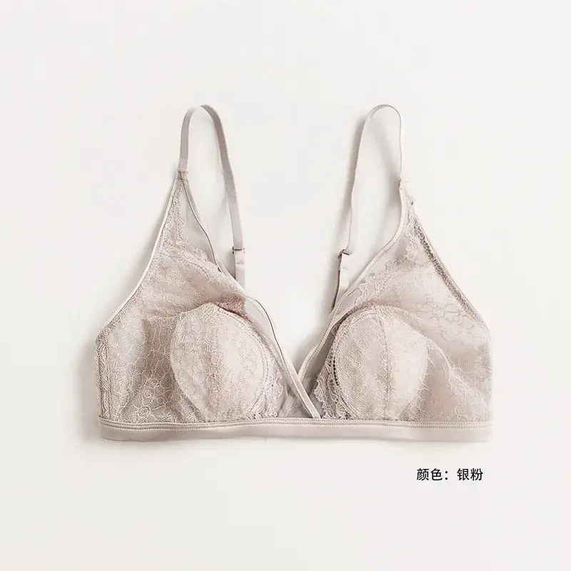Spring Summer Non-Steel Ring Bra Silk Mulberry Cup