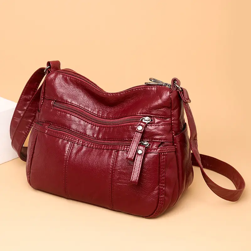 Brown PU Leather Crossbody Bag for Women - Image 12