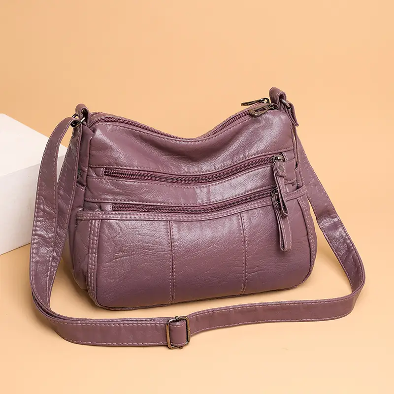 Brown PU Leather Crossbody Bag for Women - Image 13
