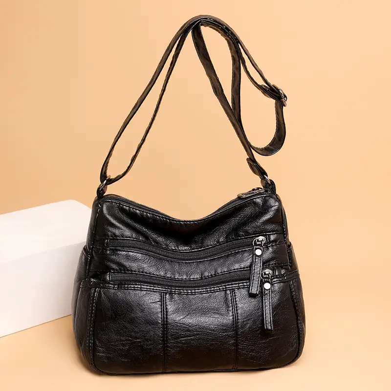 Brown PU Leather Crossbody Bag for Women - Image 14