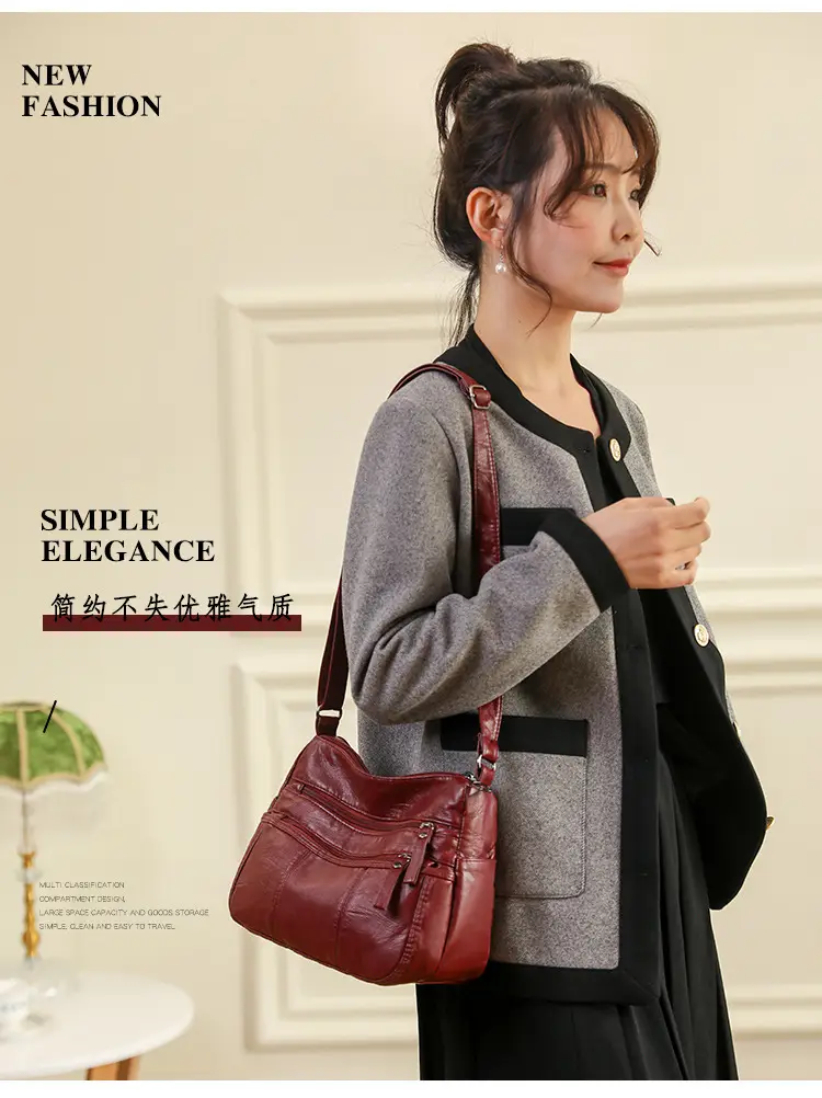 Brown PU Leather Crossbody Bag for Women — feature 3