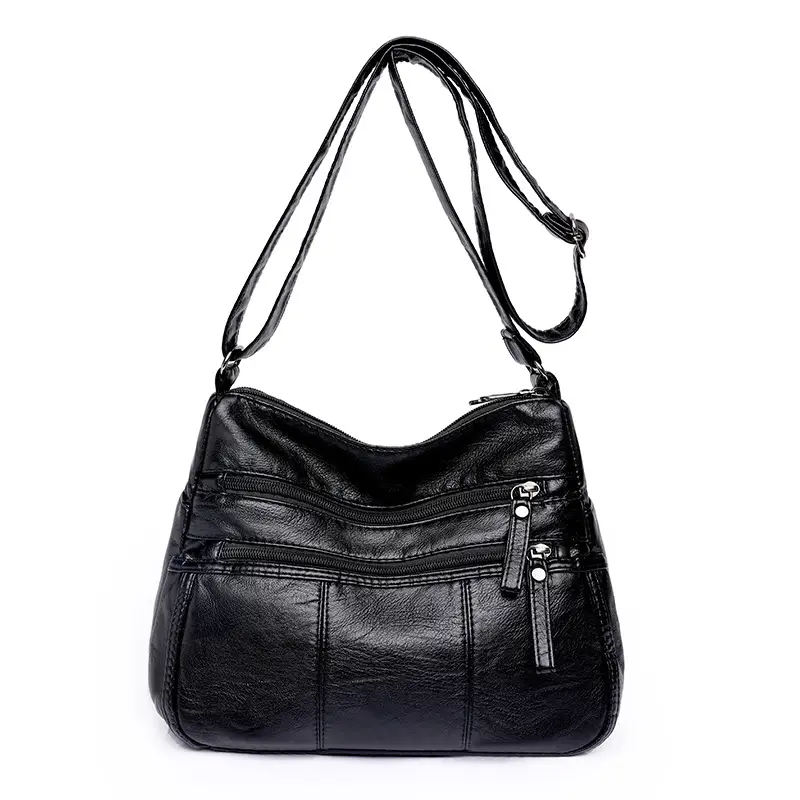 Brown PU Leather Crossbody Bag for Women - Image 3
