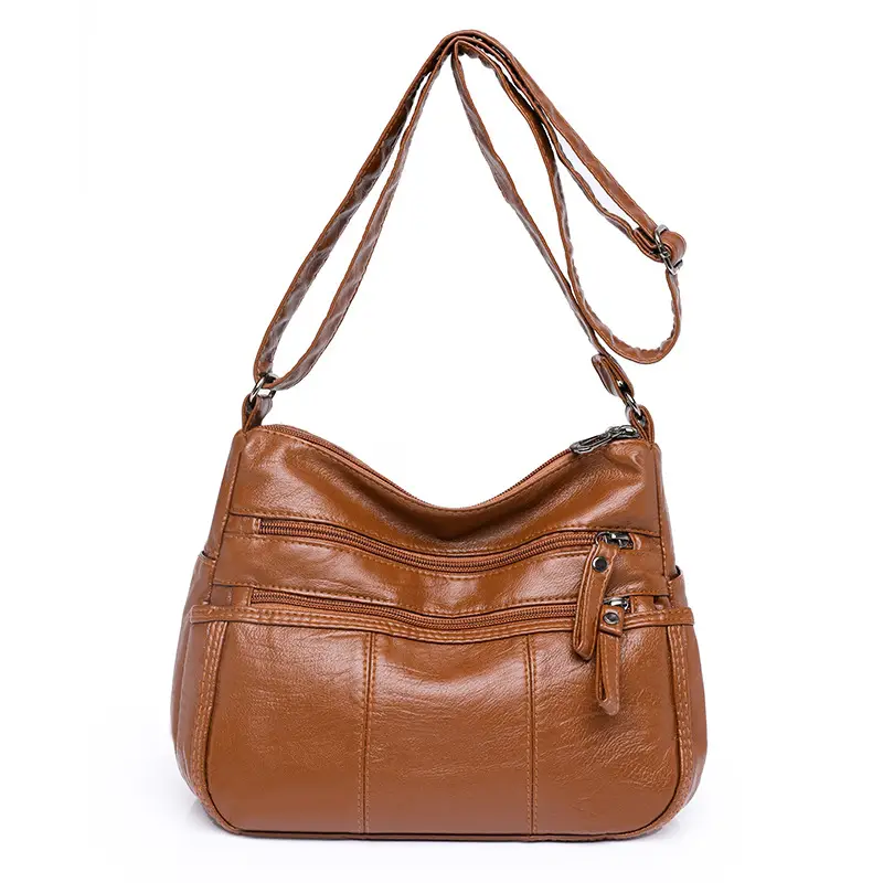 Brown PU Leather Crossbody Bag for Women - Image 4