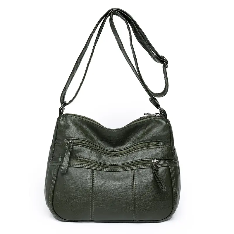 Brown PU Leather Crossbody Bag for Women - Image 6