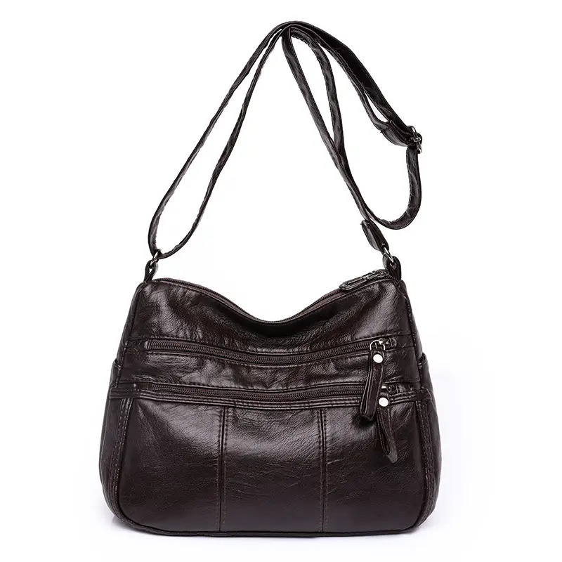 Brown PU Leather Crossbody Bag for Women - Image 7
