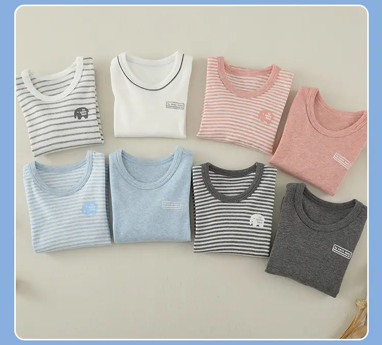 Baby Striped Cotton T-Shirt Medium Pink Striped Medium — feature 11