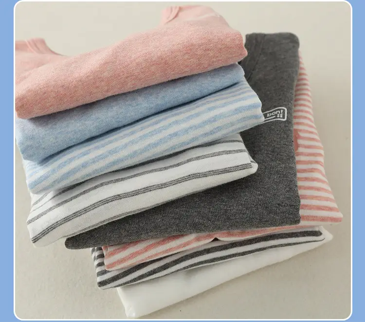 Baby Striped Cotton T-Shirt Medium Pink Striped Medium — feature 14