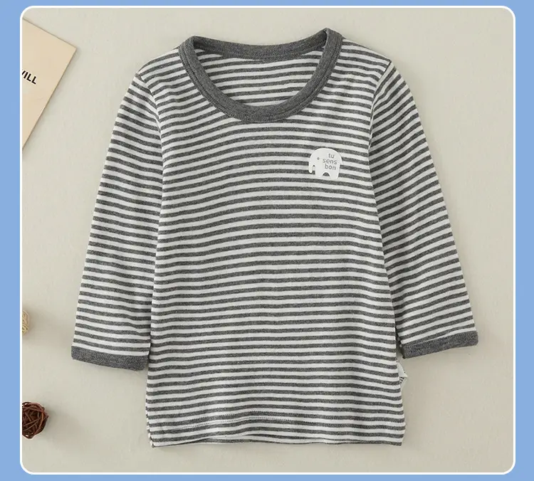 Baby Striped Cotton T-Shirt Medium Pink Striped Medium — feature 17