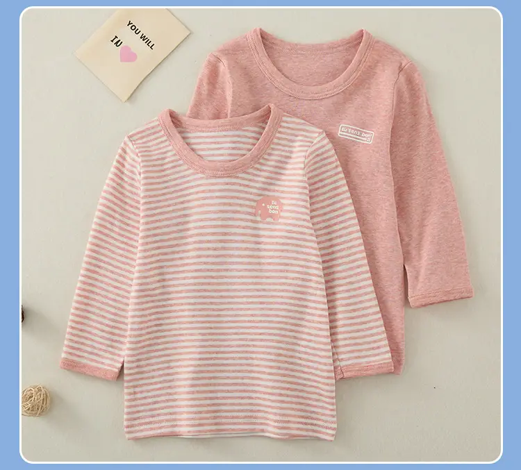 Baby Striped Cotton T-Shirt Medium Pink Striped Medium — feature 21