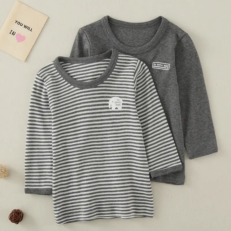 Baby Striped Cotton T-Shirt Medium Pink Striped Medium - Image 4