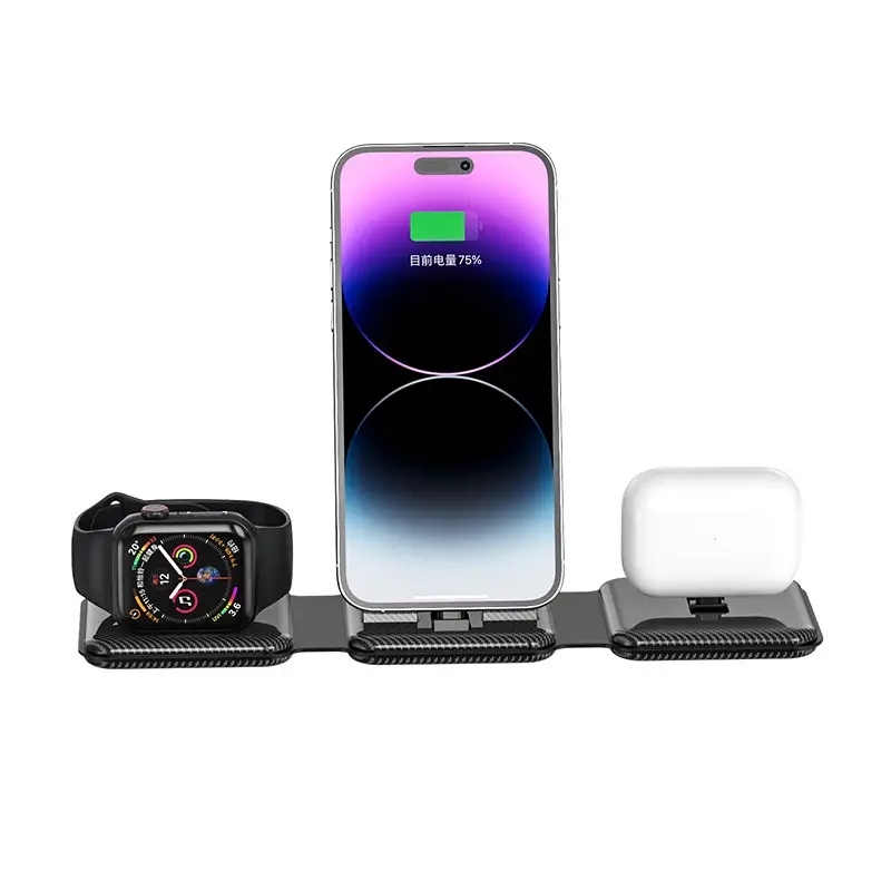 Three-in-One Wireless Charger for Apple iPhone & Watch