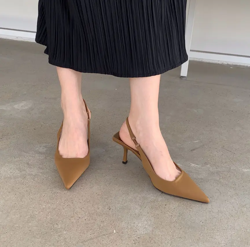 Green Pointed Toe Stiletto Heel Women's Sandals Medium — feature 1