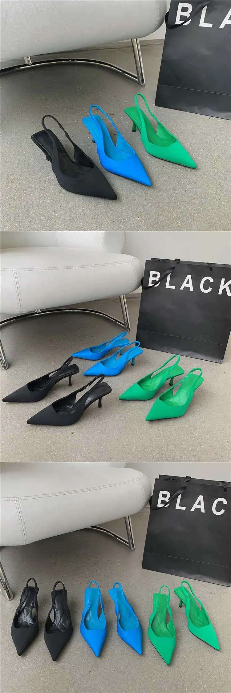 Green Pointed Toe Stiletto Heel Women's Sandals Medium — feature 16