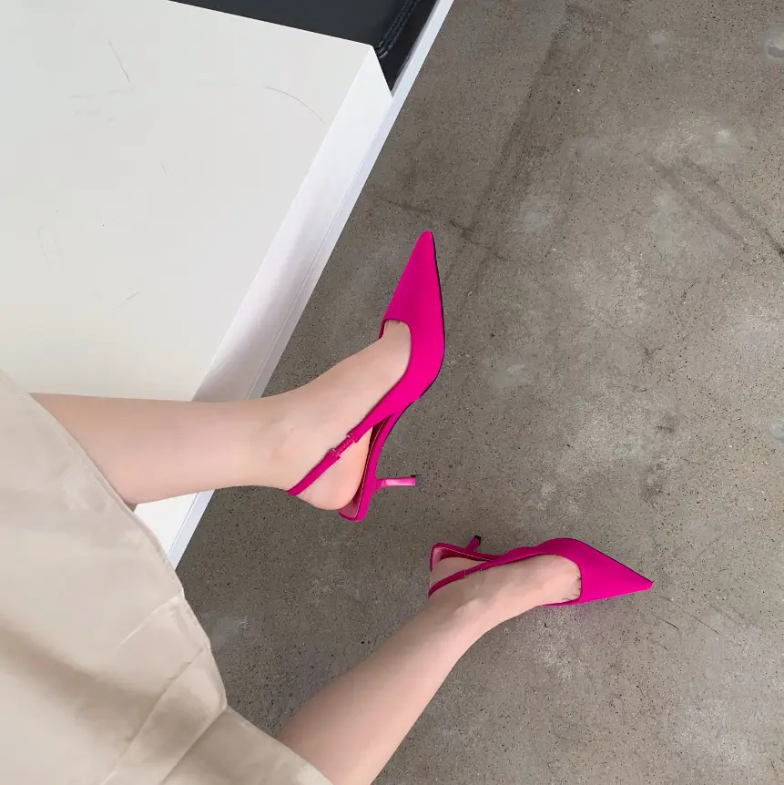 Green Pointed Toe Stiletto Heel Women's Sandals Medium — feature 4