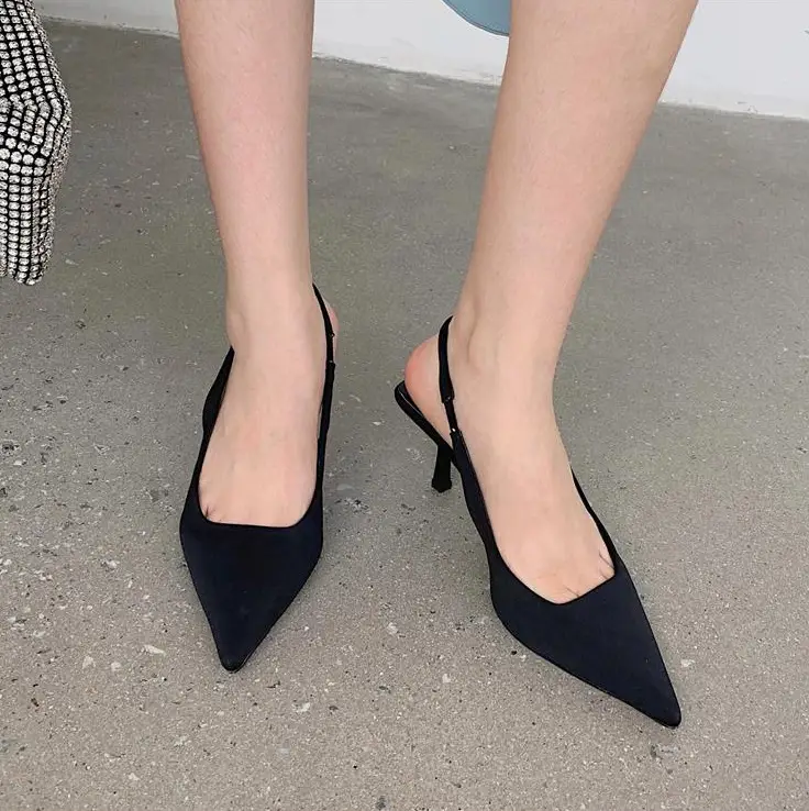 Green Pointed Toe Stiletto Heel Women's Sandals Medium - Image 2