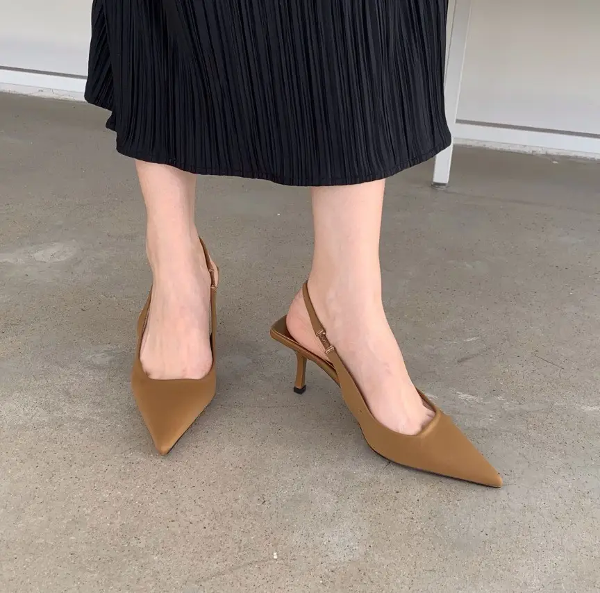 Green Pointed Toe Stiletto Heel Women's Sandals Medium - Image 4