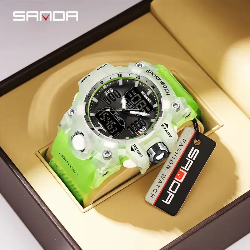 Sanda Waterproof Shockproof Men's Watch Black Digital Display - Image 97