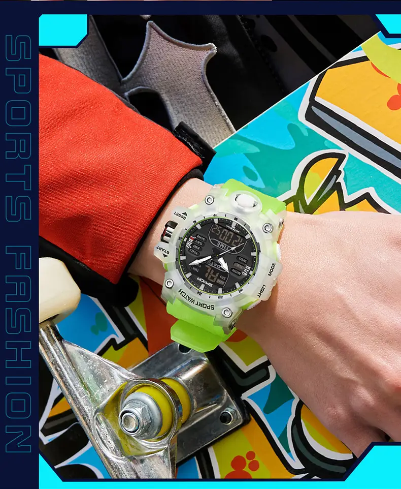Sanda Waterproof Shockproof Men's Watch Black Digital Display — feature 33