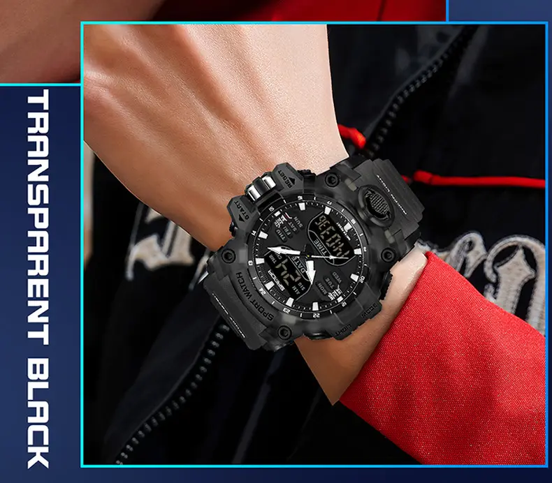 Sanda Waterproof Shockproof Men's Watch Black Digital Display — feature 46