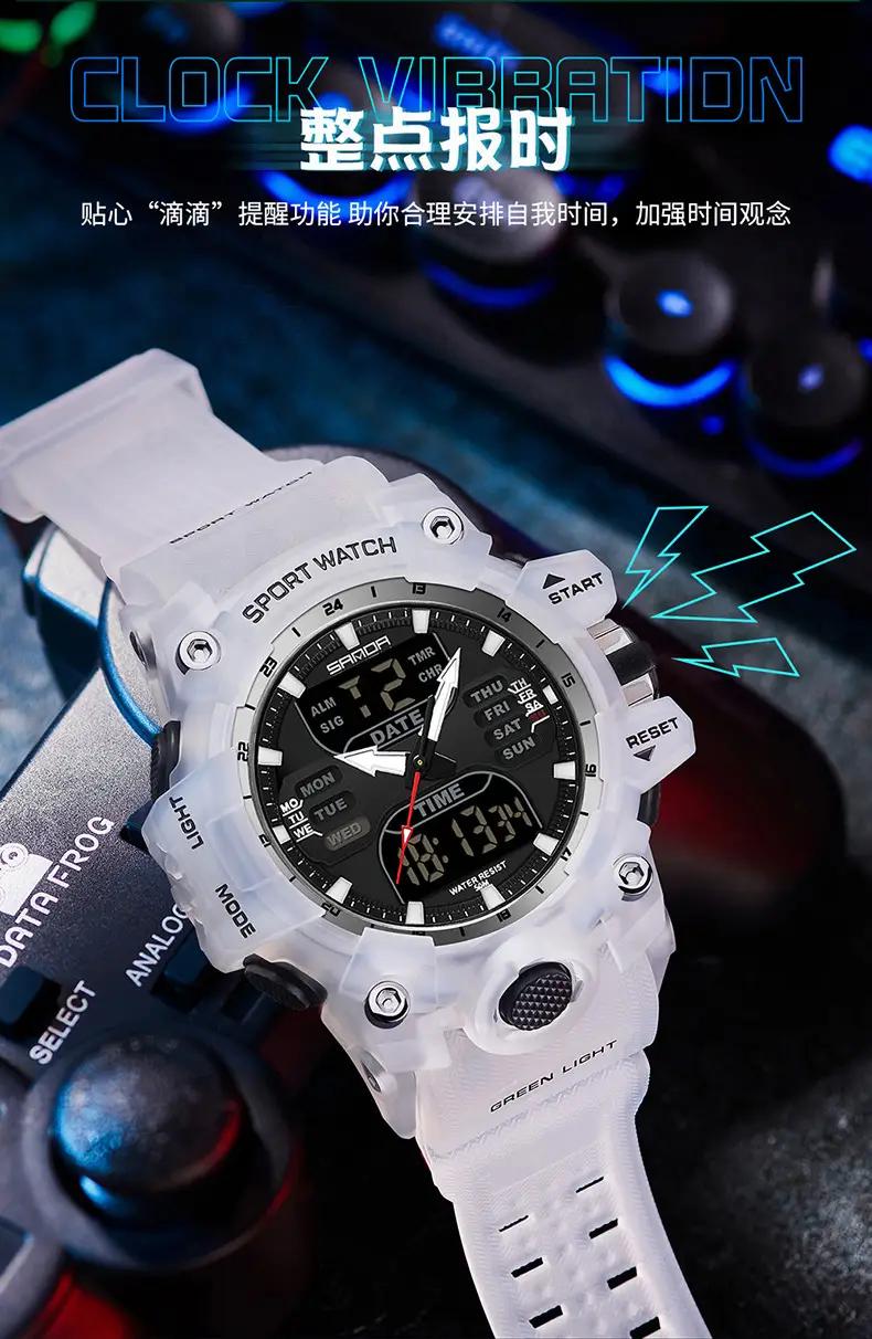 Sanda Waterproof Shockproof Men's Watch Black Digital Display — feature 8