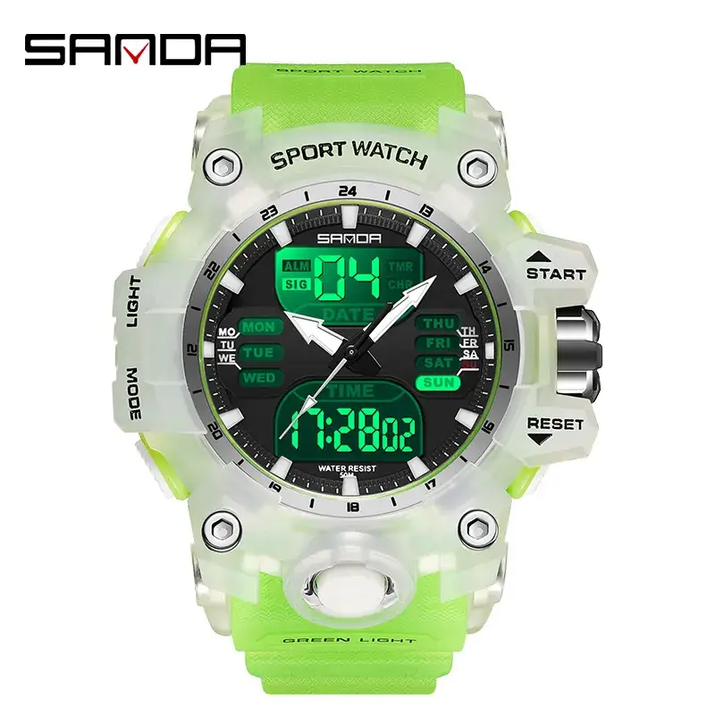 Sanda Waterproof Shockproof Men's Watch Black Digital Display - Image 10