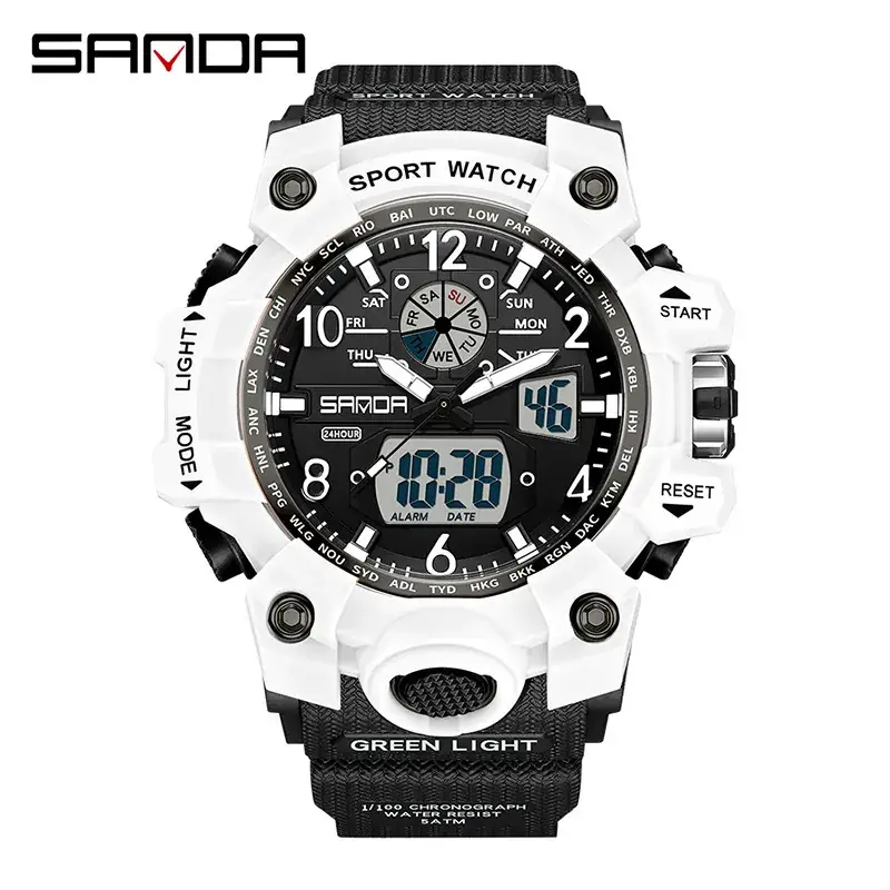 Sanda Waterproof Shockproof Men's Watch Black Digital Display - Image 42