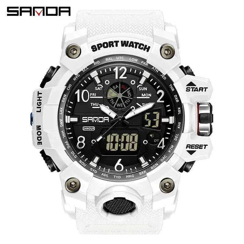 Sanda Waterproof Shockproof Men's Watch Black Digital Display - Image 45