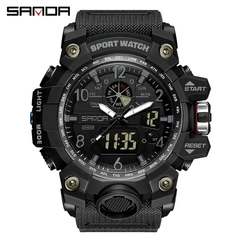 Sanda Waterproof Shockproof Men's Watch Black Digital Display - Image 47