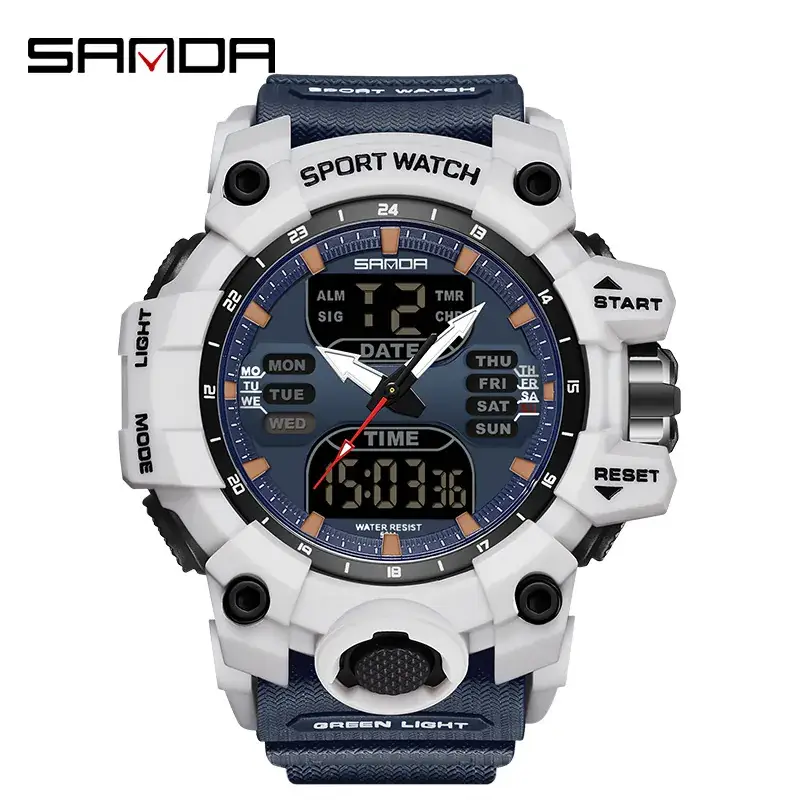 Sanda Waterproof Shockproof Men's Watch Black Digital Display - Image 5