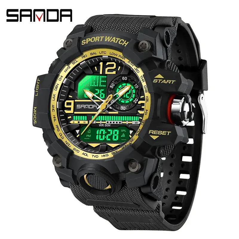 Sanda Waterproof Shockproof Men's Watch Black Digital Display - Image 54