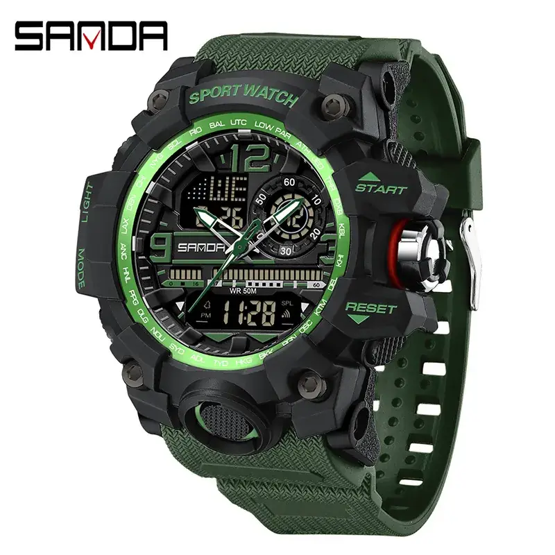 Sanda Waterproof Shockproof Men's Watch Black Digital Display - Image 55