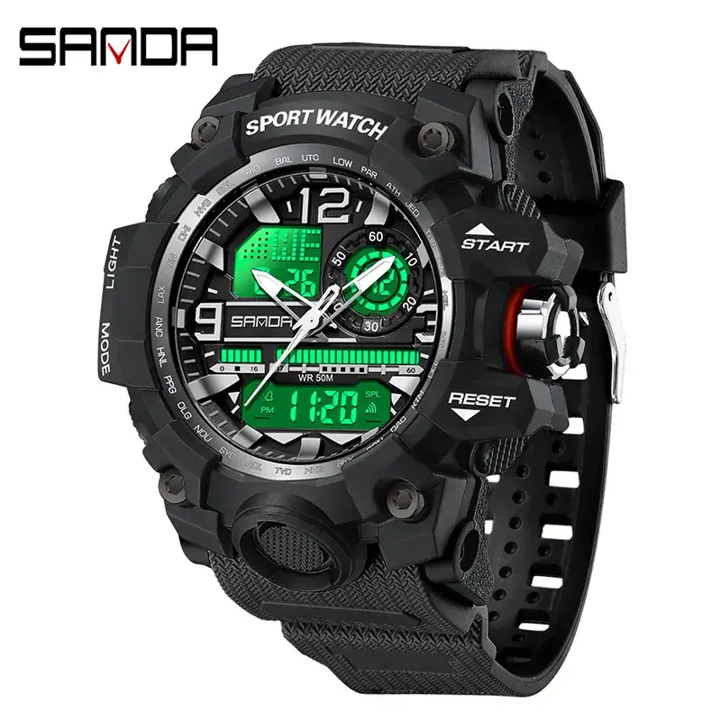 Sanda Waterproof Shockproof Men's Watch Black Digital Display - Image 57