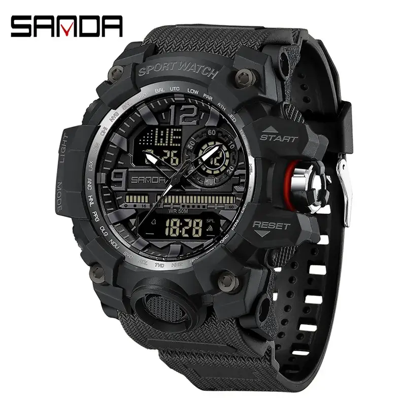 Sanda Waterproof Shockproof Men's Watch Black Digital Display - Image 58