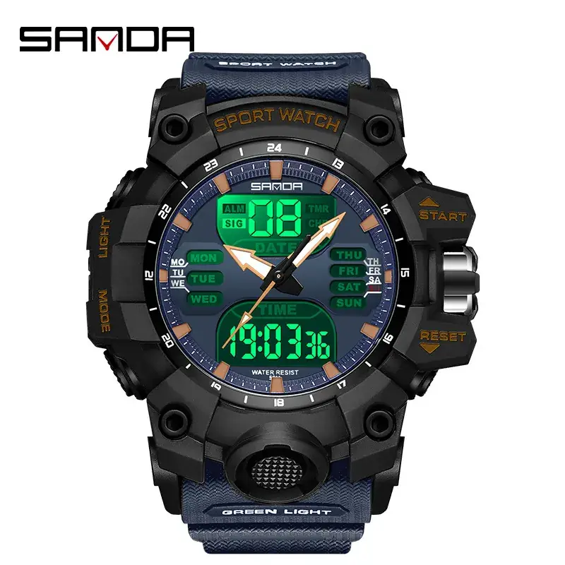 Sanda Waterproof Shockproof Men's Watch Black Digital Display - Image 6