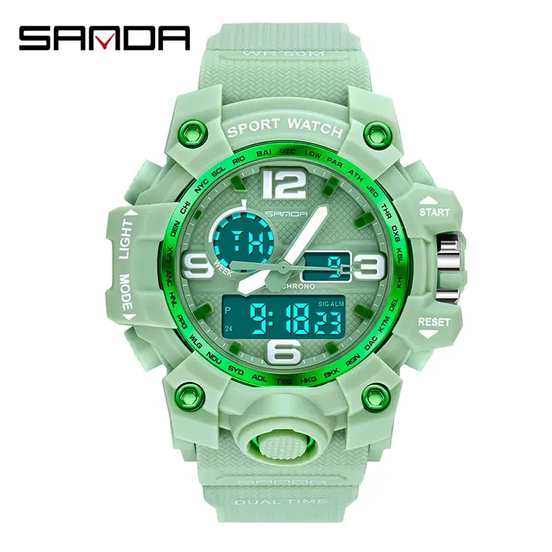 Sanda Waterproof Shockproof Men's Watch Black Digital Display - Image 73