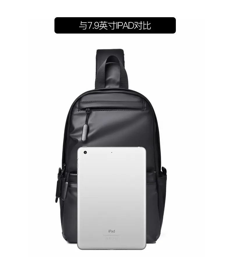 Men's Large Capacity Business Shoulder Bag Black — feature 41