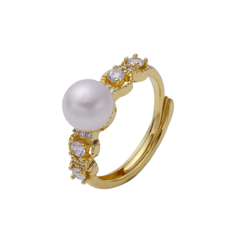 Pearl & Zircon Adjustable Ring for Women - Image 5