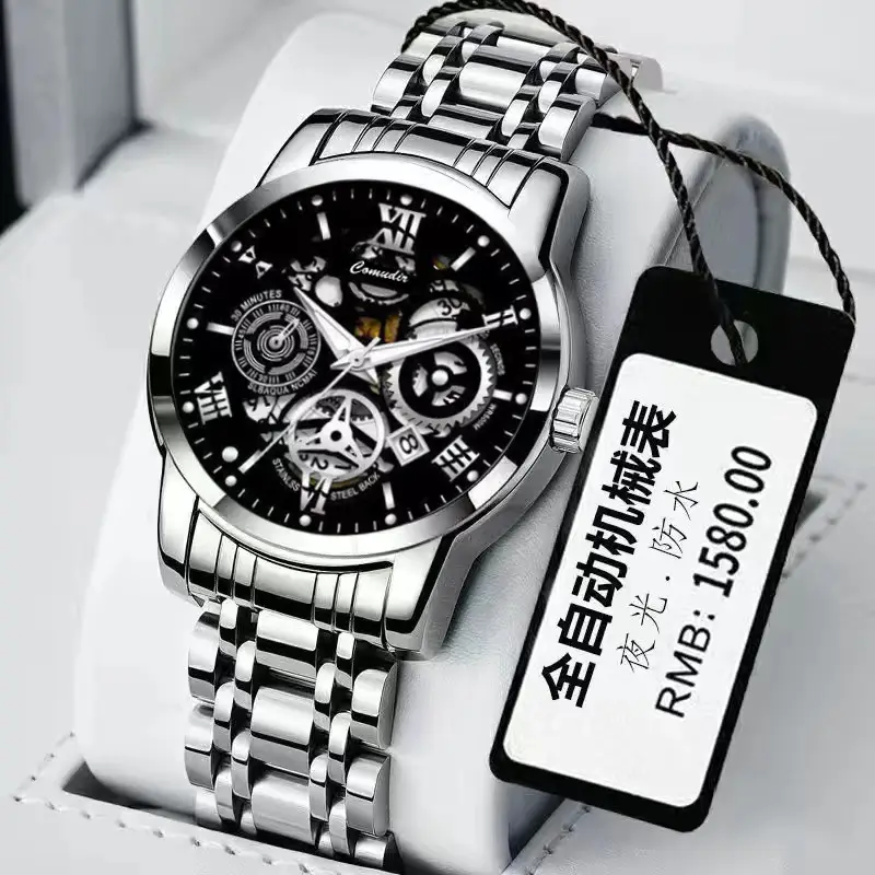 Hollow Design Men's Quartz Watch with Luminous Dial — feature 8