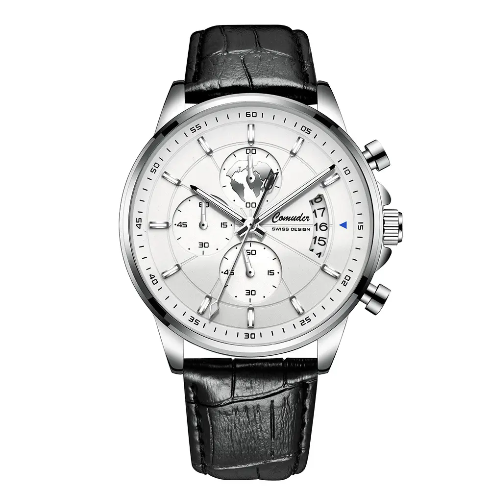 Men's Rose Gold Quartz Watch with Luminous Dial & Leather Strap - Image 8