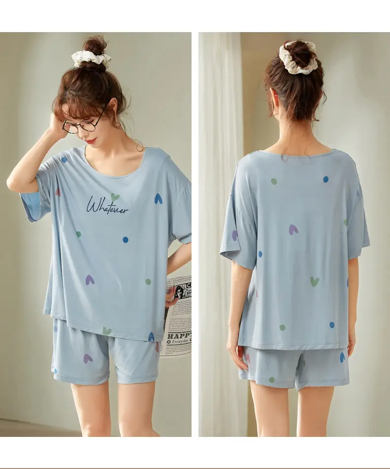 Women's Pink Modal Pajamas with Chest Pad — feature 33