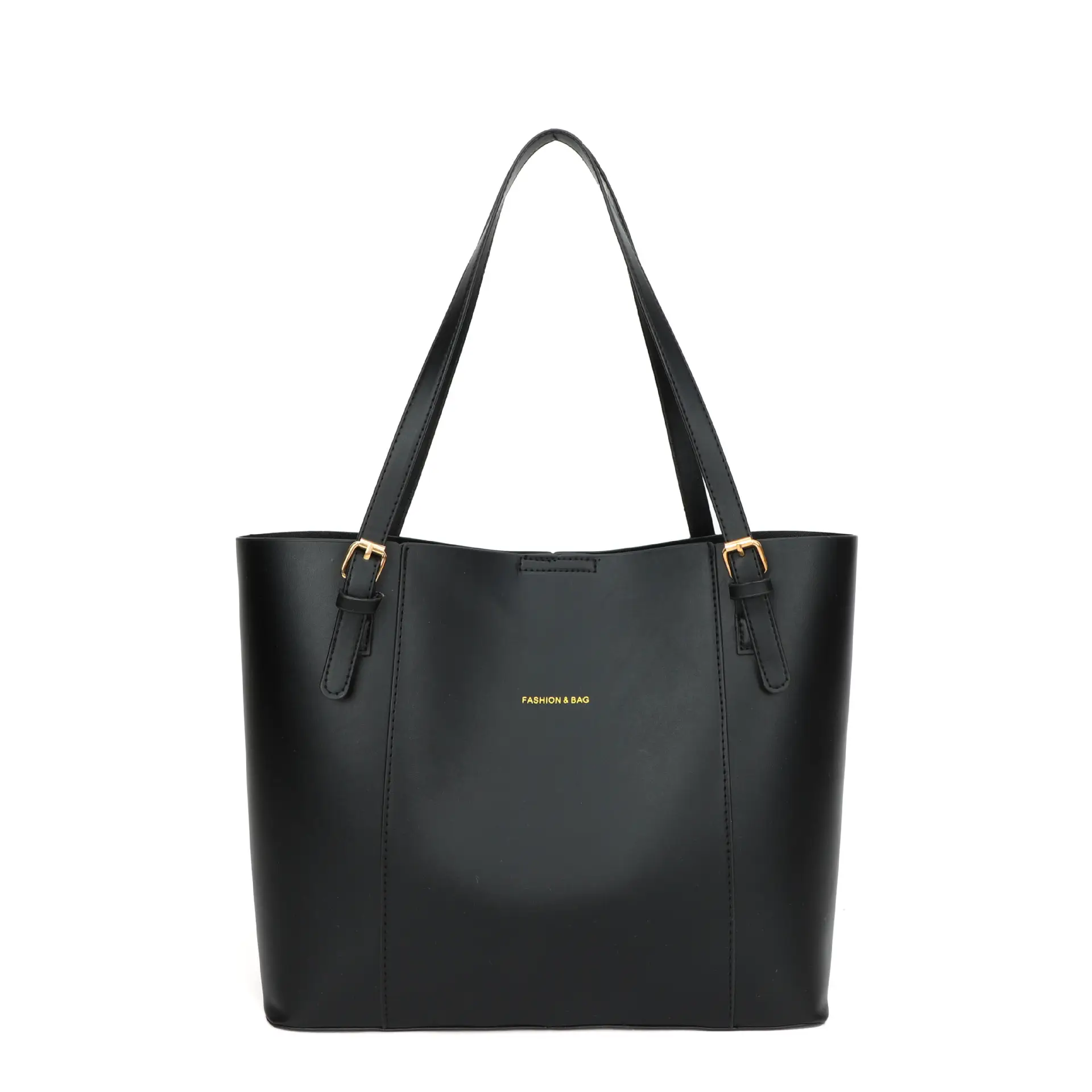 Vintage Black Leather Tote Bag for Women 2023 Winter - Image 9