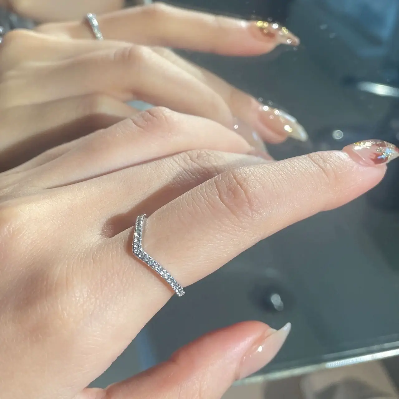 Moissanite V-Shape Diamond Ring for Women — feature 3
