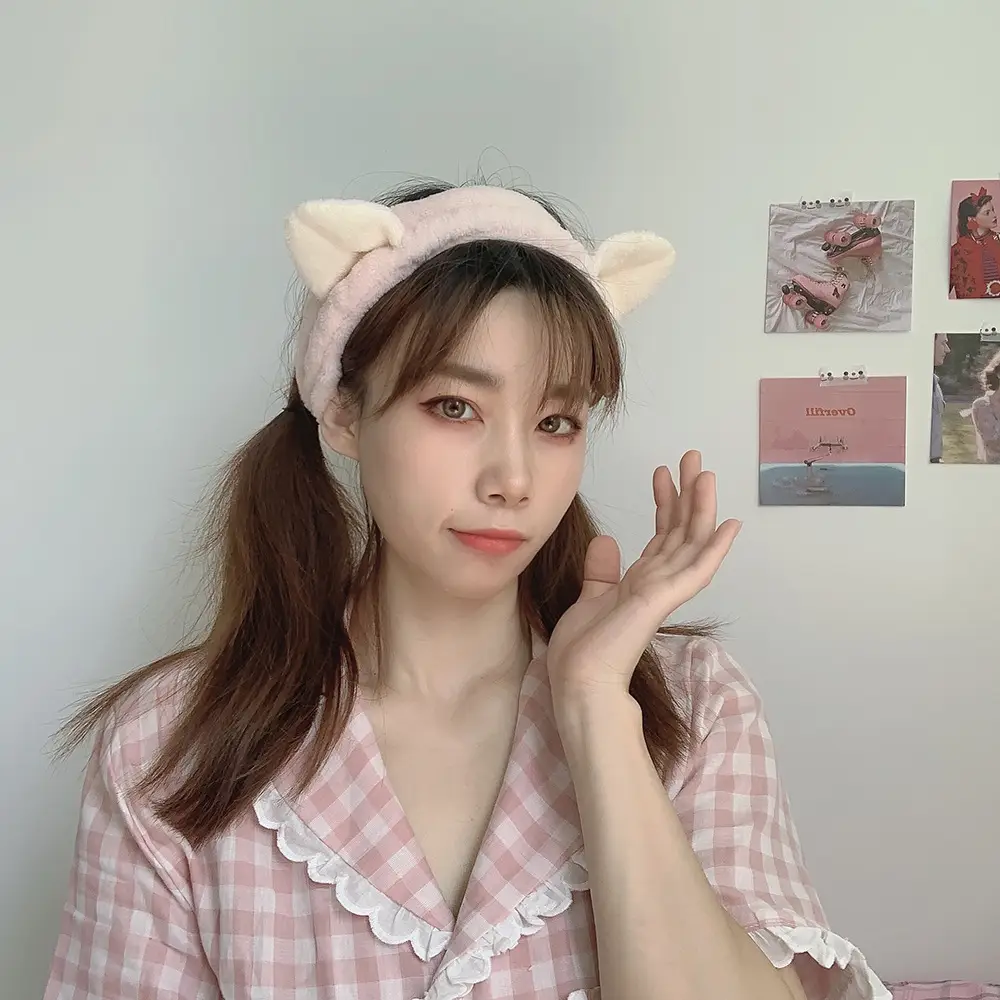 Pink Flannel Butterfly Hairband for Women