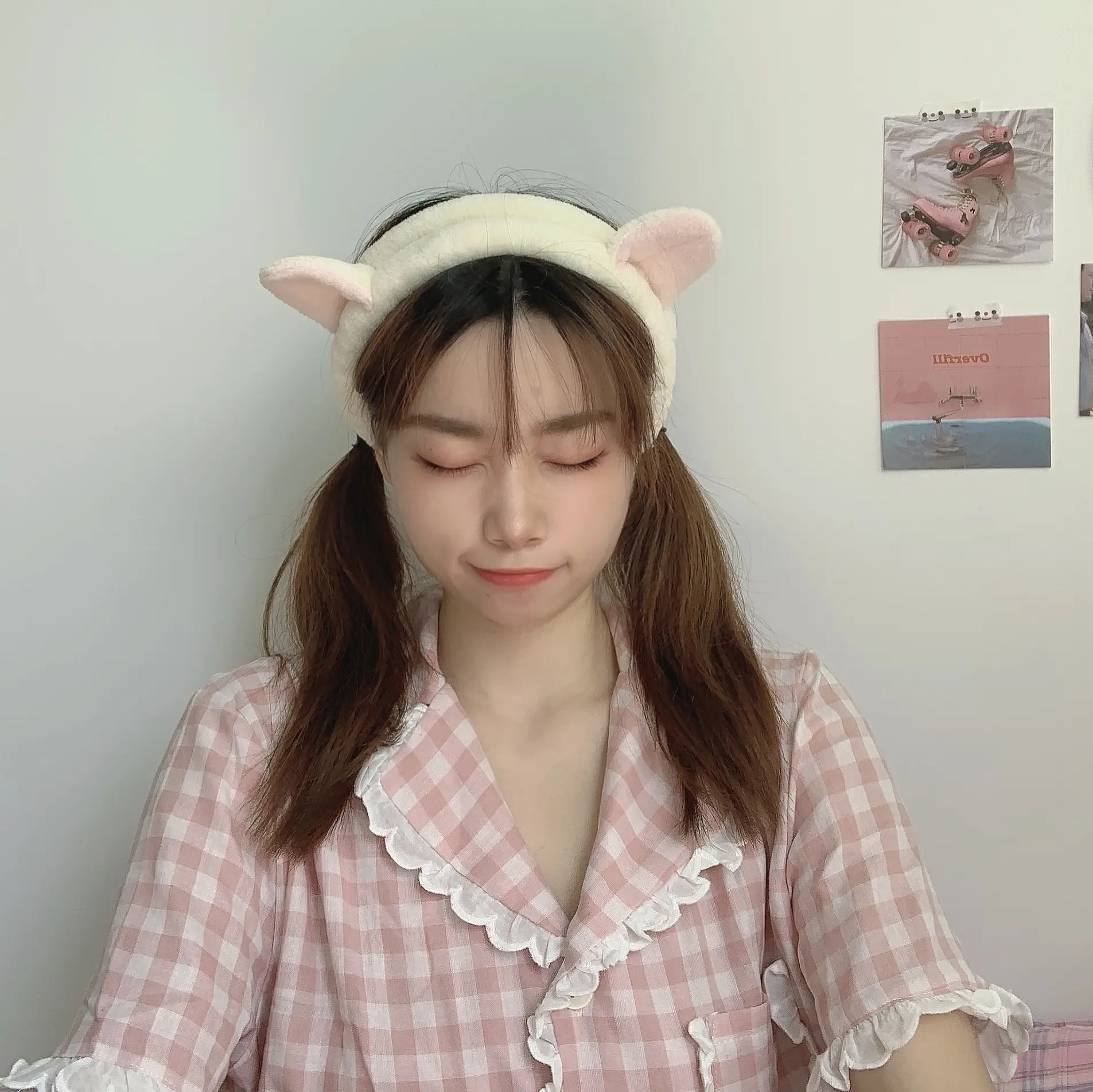 Pink Flannel Butterfly Hairband for Women