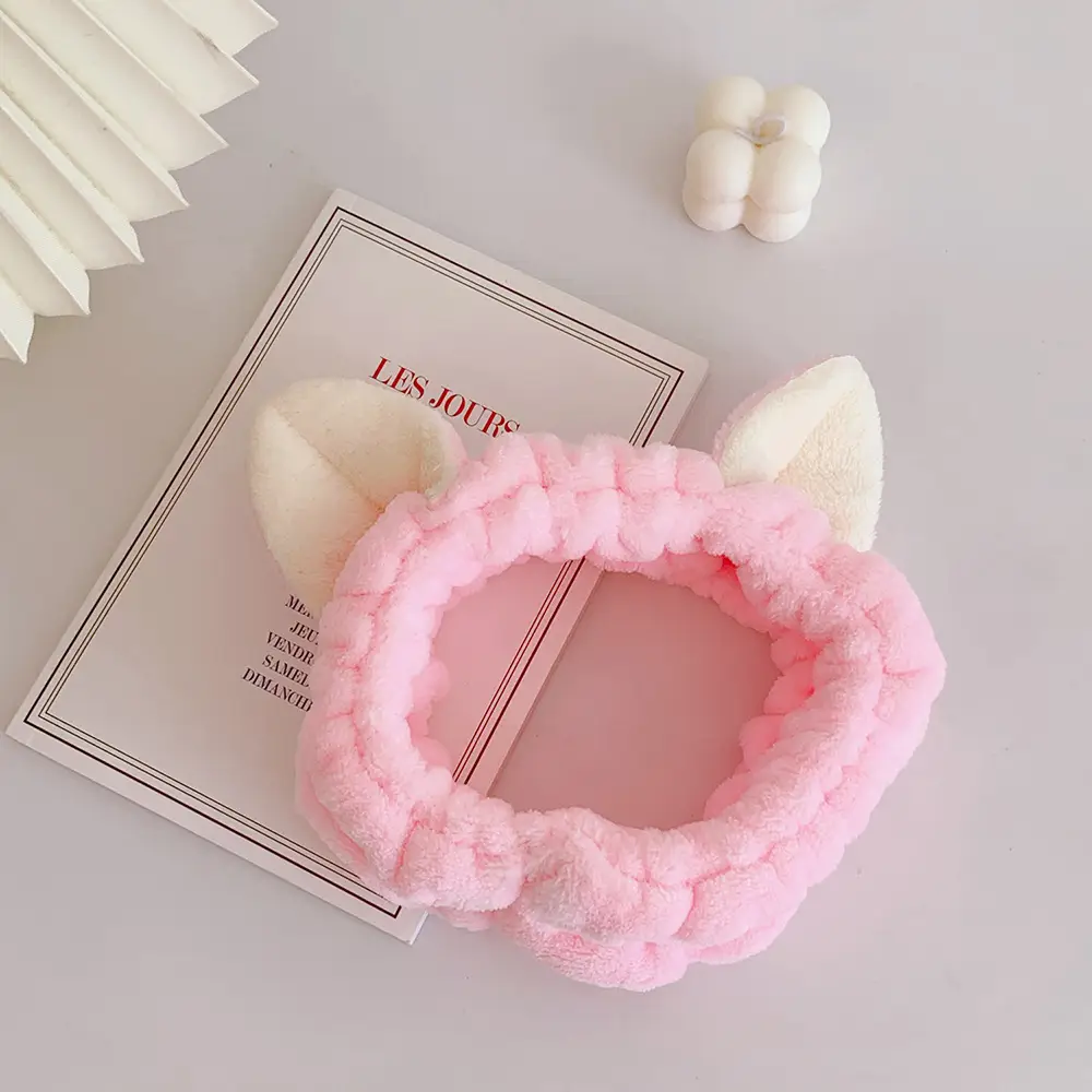 Pink Flannel Butterfly Hairband for Women