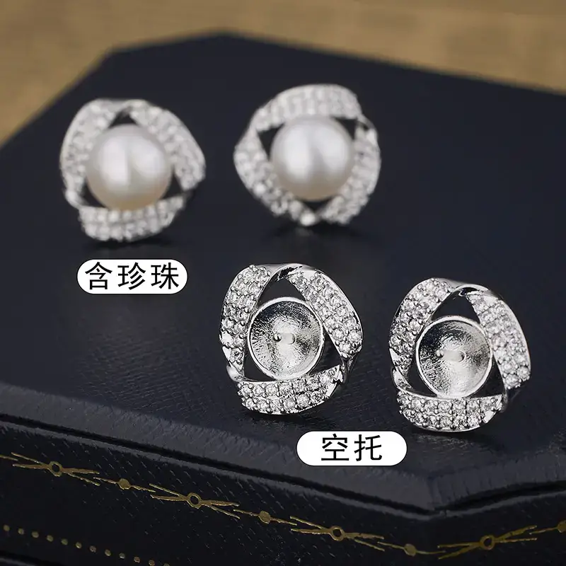 Elegant Pearl & Zircon Earrings for Girls