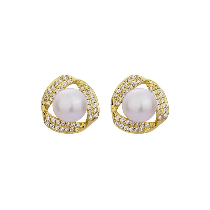 Elegant Pearl & Zircon Earrings for Girls