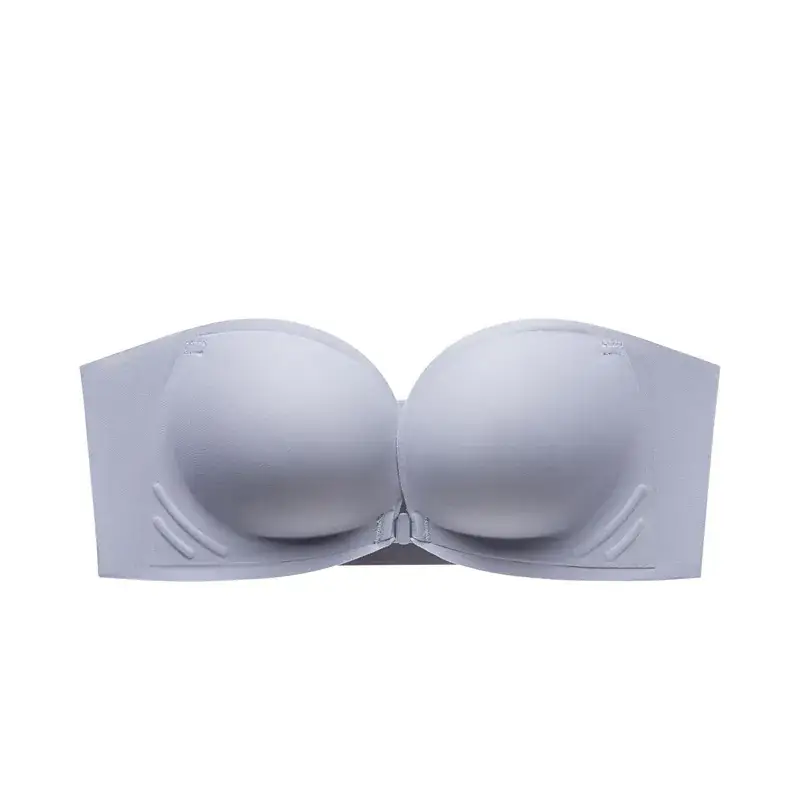 Front-Buckle Strapless Underwear Black Small Chest